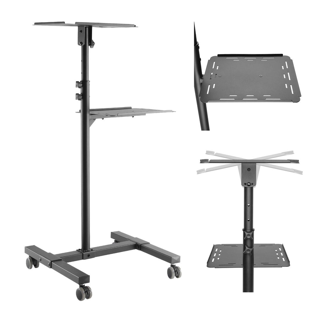 Maclean Adjustable Steel Mobile Projector/Laptop Stand, max. 10 kg, MC-207