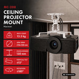 Maclean Ceiling Mount/Hanger for Projectors, Steel, 180–310 mm, up to 15 kg, MC-208 W