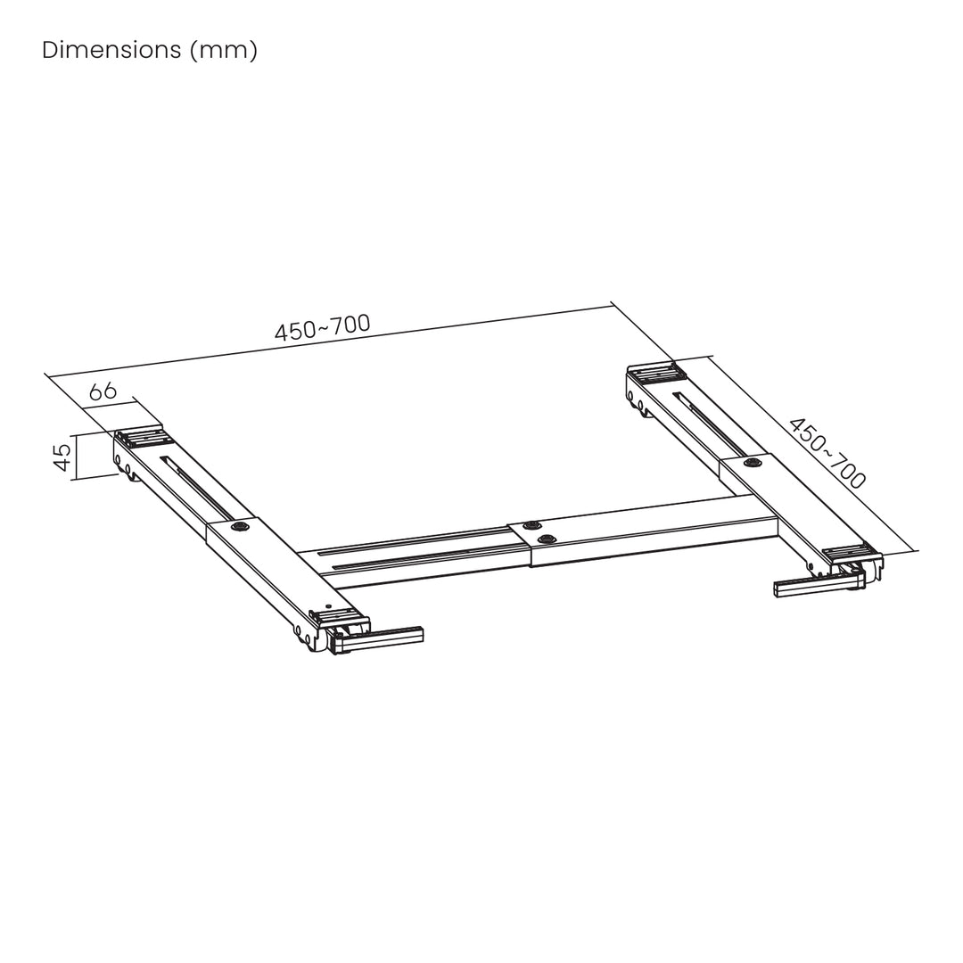 Mobile stand for household appliances up to 300 kg, Maclean, universal, adjustable, max. width 450–700 mm, MC-918