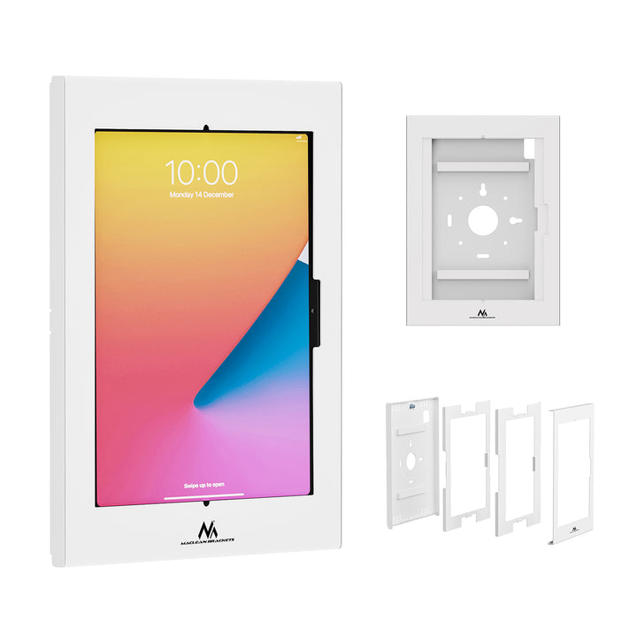 Maclean Tablet Advertising Mount with Lock, 12.4"-13", iPad Air/Pro, Samsung Tab S10+/S9+/S8+/S7+, 257x350x22mm, MC-950 W