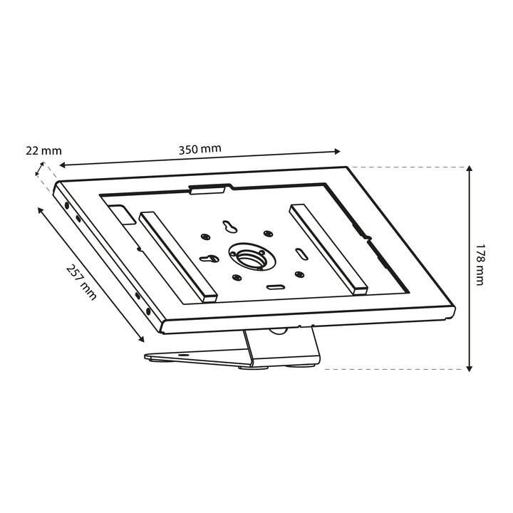 Maclean Tablet Advertising Mount with Lock, 12.4"-13", iPad Air/Pro, Samsung Tab S10+/S9+/S8+/S7+, 257x350x22mm, MC-956 W