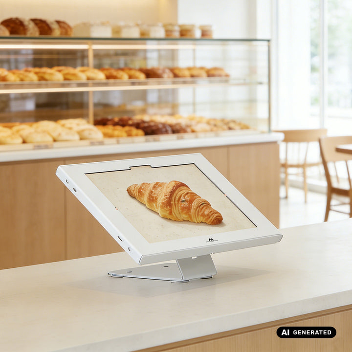 Maclean Tablet Advertising Mount with Lock, 12.4"-13", iPad Air/Pro, Samsung Tab S10+/S9+/S8+/S7+, 257x350x22mm, MC-956 W