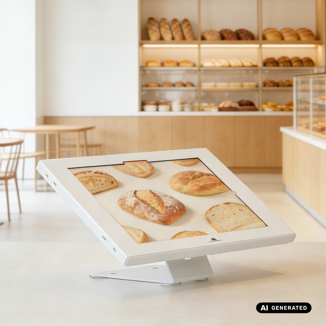 Maclean Tablet Advertising Mount with Lock, 12.4"-13", iPad Air/Pro, Samsung Tab S10+/S9+/S8+/S7+, 257x350x22mm, MC-956 W