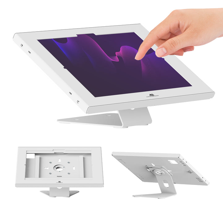 Maclean Tablet Advertising Mount with Lock, 12.4"-13", iPad Air/Pro, Samsung Tab S10+/S9+/S8+/S7+, 257x350x22mm, MC-956 W