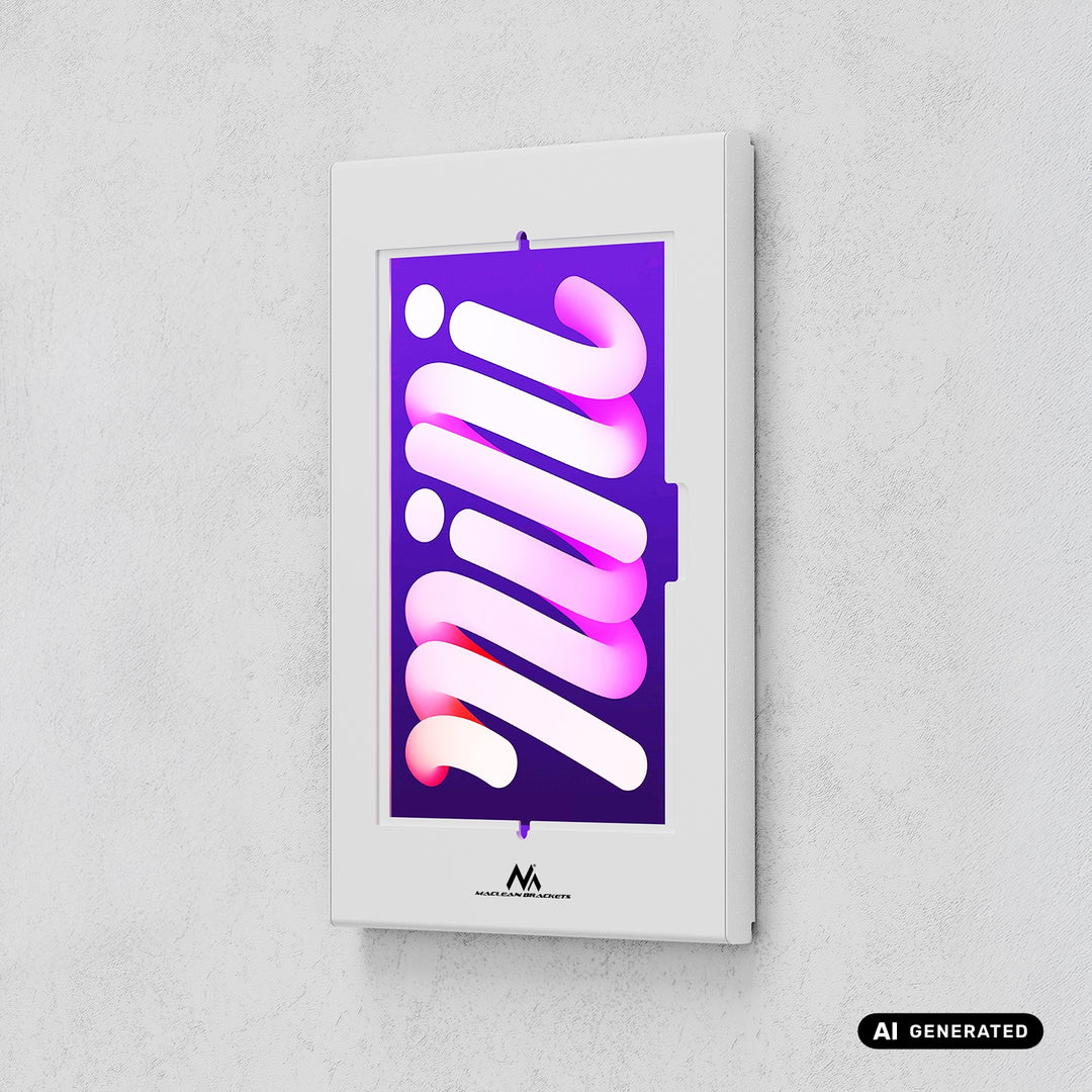 Maclean Tablet Advertising Mount, with Lock. 10.9"-11", iPad Air/Pro, Samsung Tab A & S Series, 220x323x22mm, MC-955 W