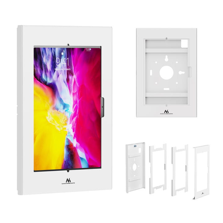 Maclean Tablet Advertising Mount, with Lock. 10.9"-11", iPad Air/Pro, Samsung Tab A & S Series, 220x323x22mm, MC-955 W