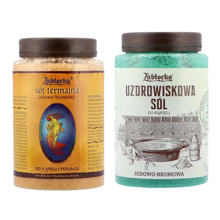 Zabłocka iodine-bromine thermal salt 1kg + Zabłocka iodine-bromine spa salt 1.2kg