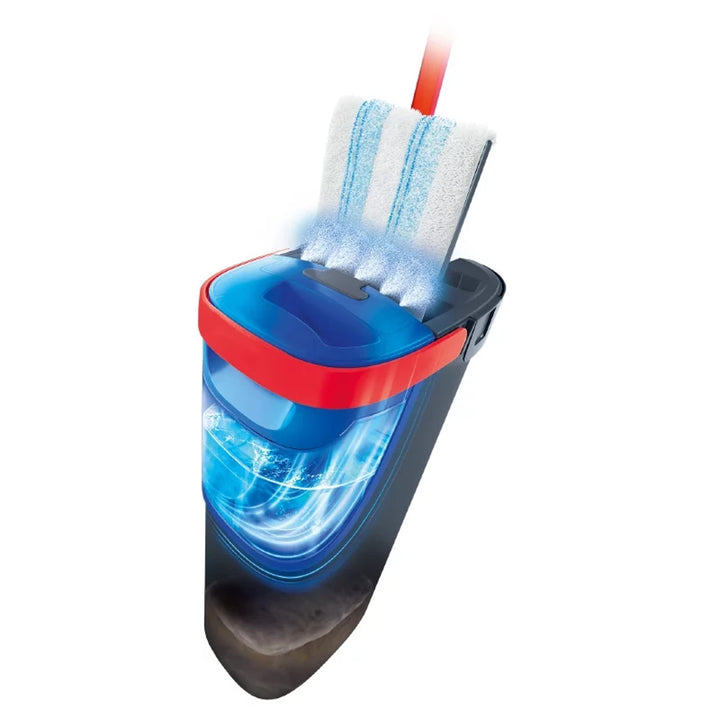 Vileda H2prO flat mop, 100% separation of clean and dirty water, two tanks, 2 microfiber pads, 360° tip, 175774