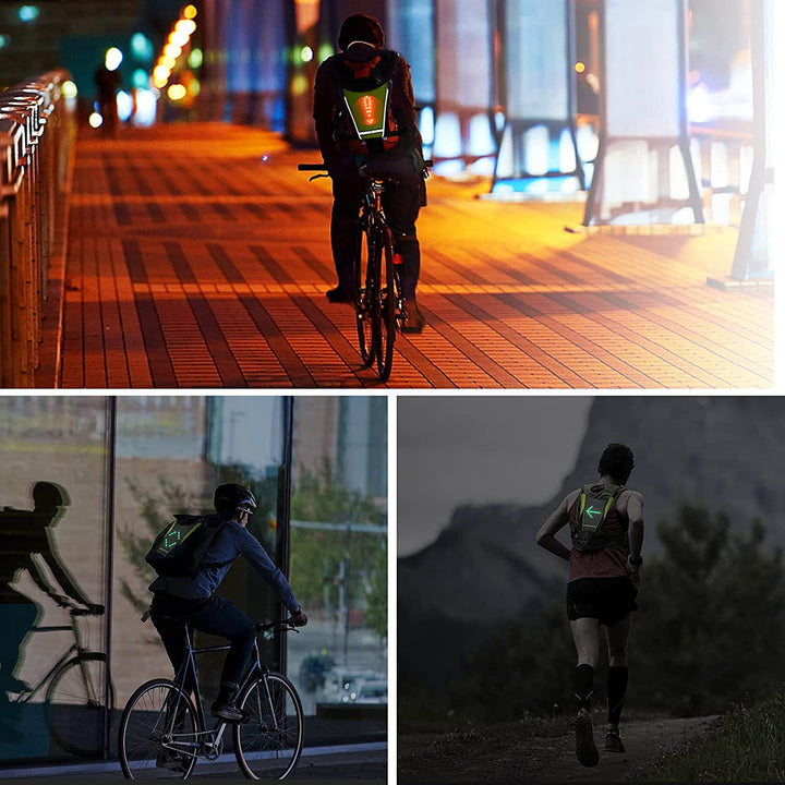 Backpack with LED signal light, remote control, water resistance: remote control IPx5, backpack IPX2 + sports shoulder straps for Maclean phone