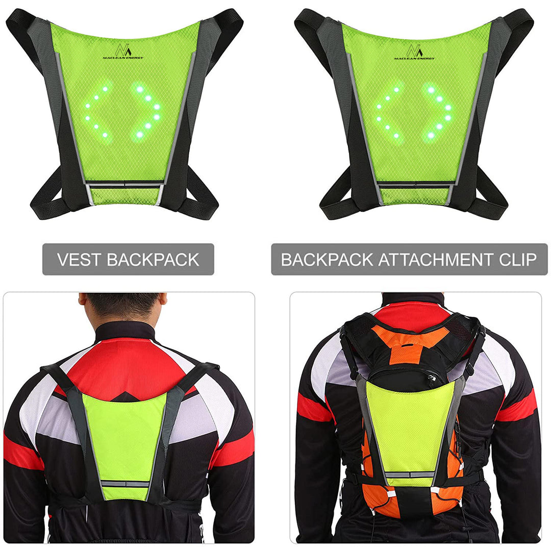 Backpack with LED signal light, remote control, waterproof: remote control IPx5, backpack IPX2 + MC-825 sports headband for phone