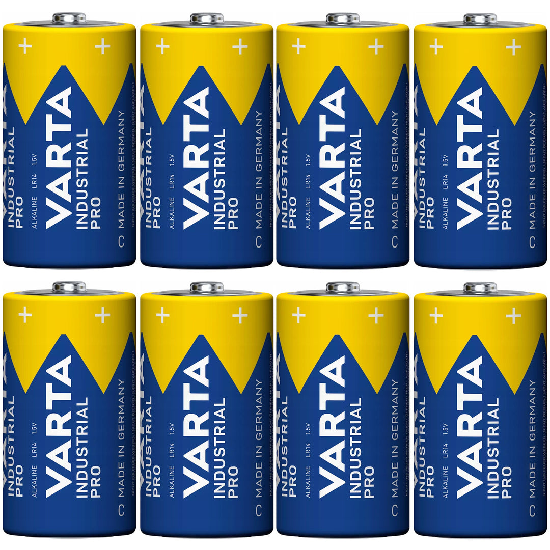 8x R-14 LR14 C 1.5V alkaline battery Varta Industrial Pro