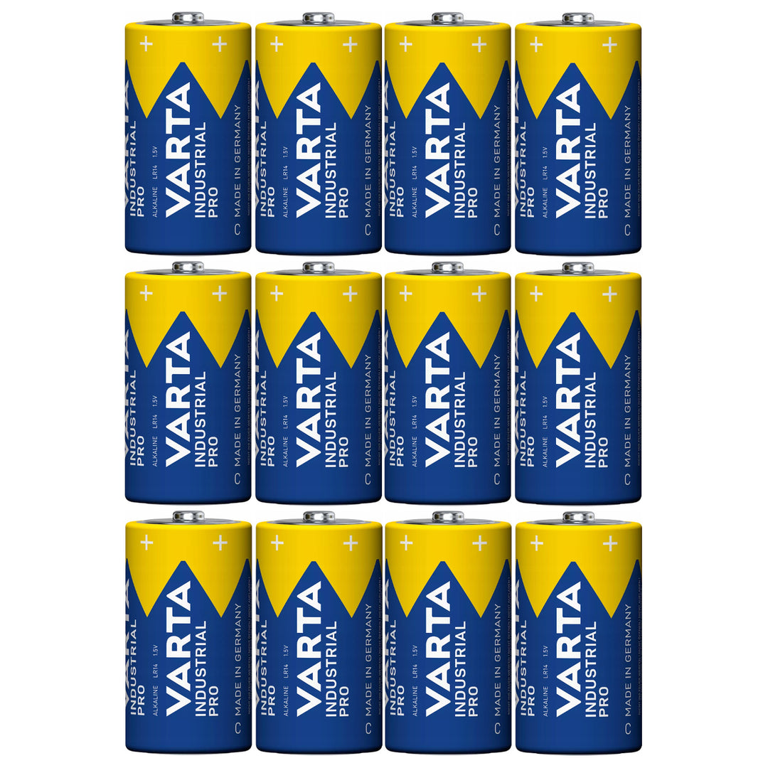 12x R-14 LR14 C 1.5V alkaline battery Varta Industrial Pro