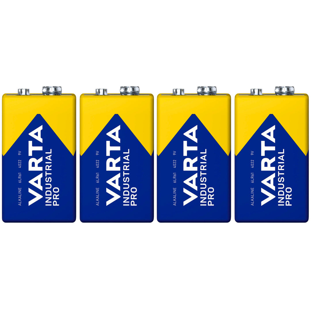 4x R9V R-9 6LR61 9V R-9 alkaline battery Varta Industrial Pro