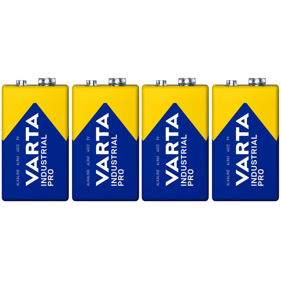 4x R9V R-9 6LR61 9V R-9 alkaline battery Varta Industrial Pro
