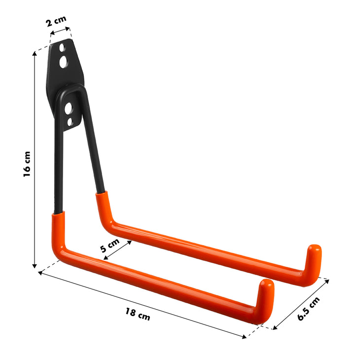 Maclean wall mount/hanger for tires, gardening tools, ladders, hoses, bicycles, max. load 25 kg, MC-444, 4 pieces