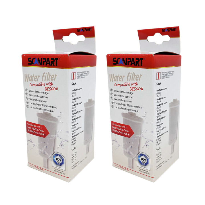 Water filter for Sage coffee machine, replacement for BES008 Scanpart, 2 pieces