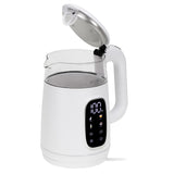 1.7L glass electric kettle with temperature control, LED, 40–100°C, Adler AD 1305 WS white