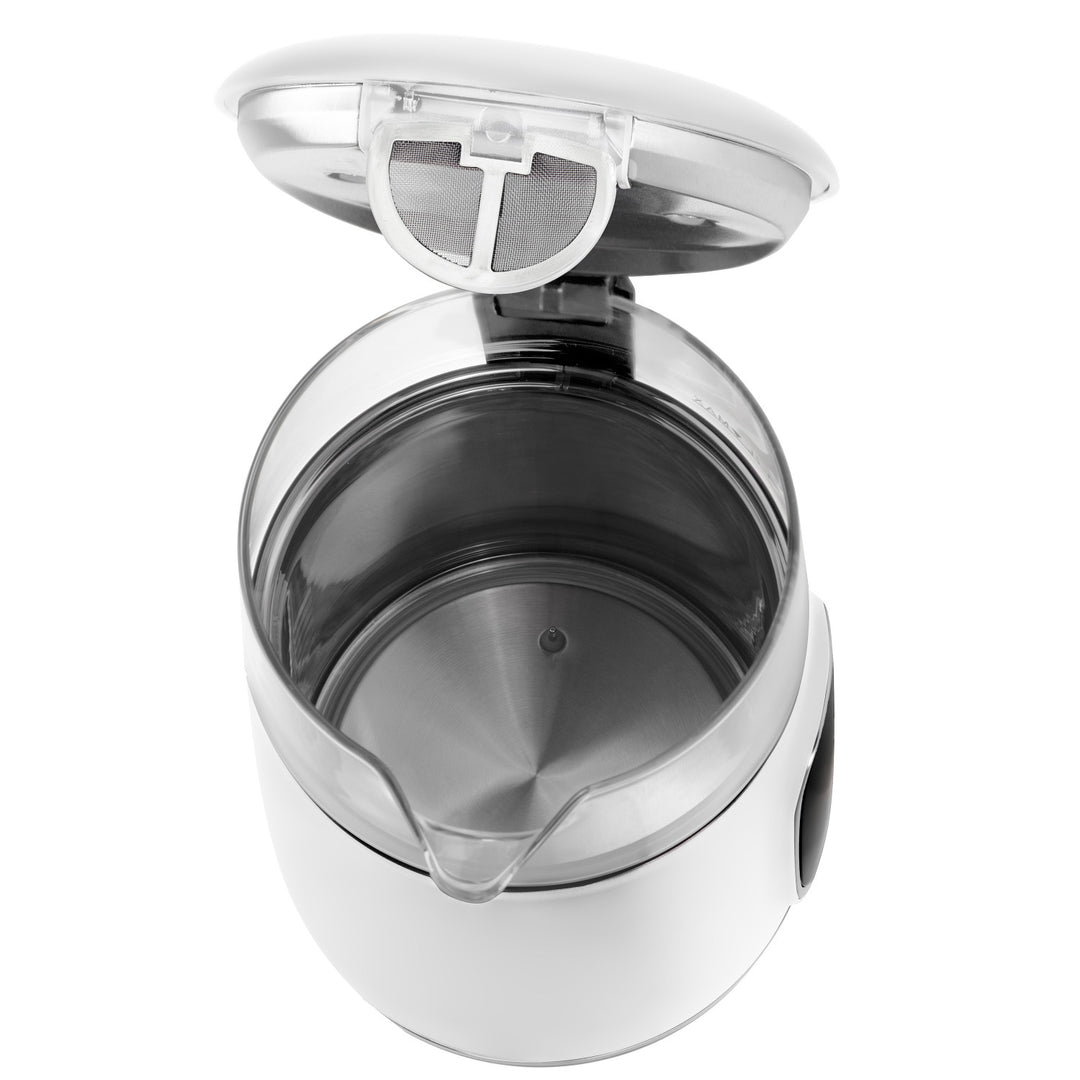 1.7L glass electric kettle with temperature control, LED, 40–100°C, Adler AD 1305 WS white