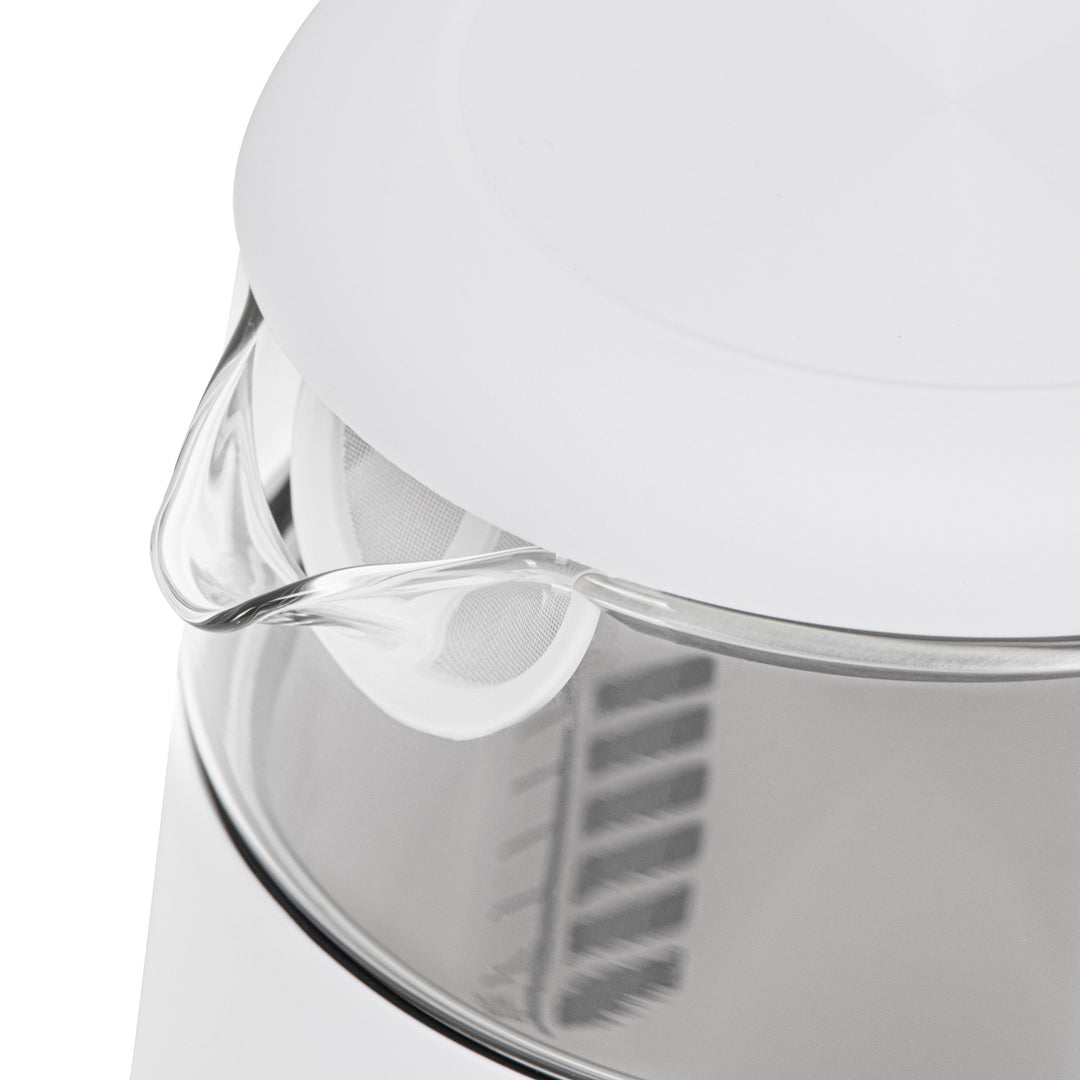 1.7L glass electric kettle with temperature control, LED, 40–100°C, Adler AD 1305 WS white