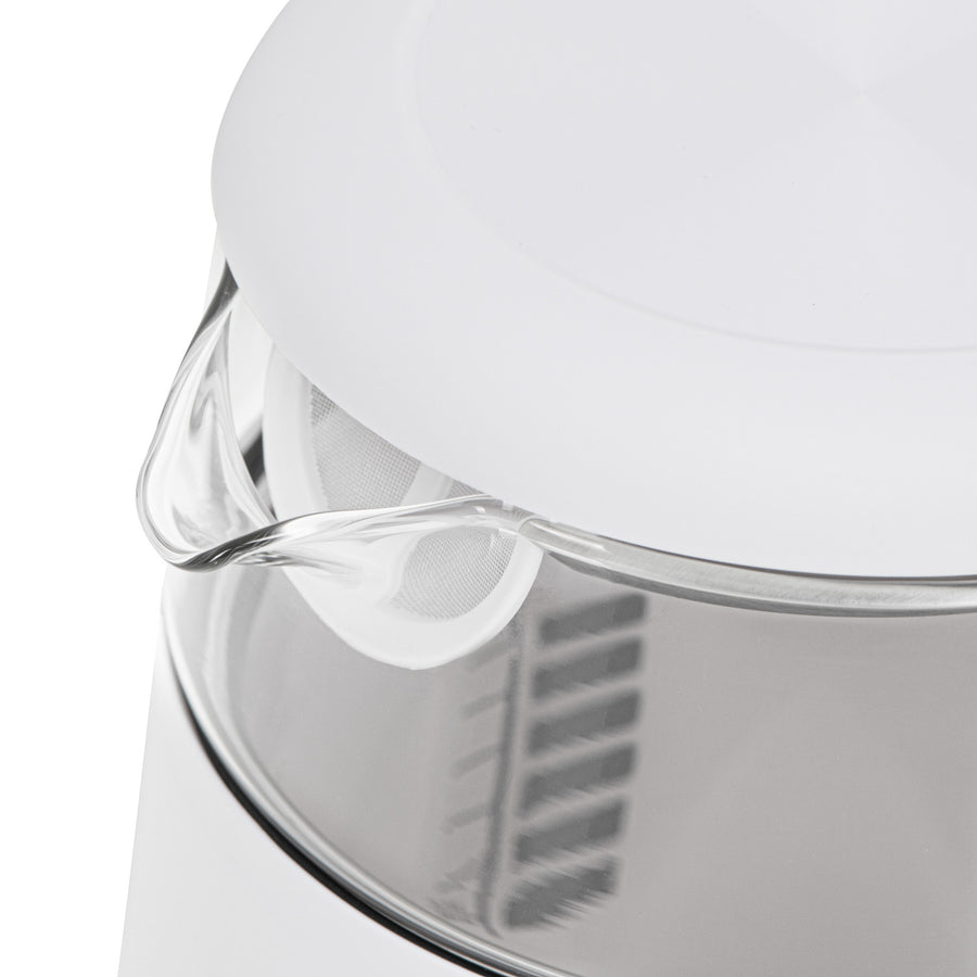 1.7L glass electric kettle with temperature control, LED, 40–100°C, Adler AD 1305 WS white