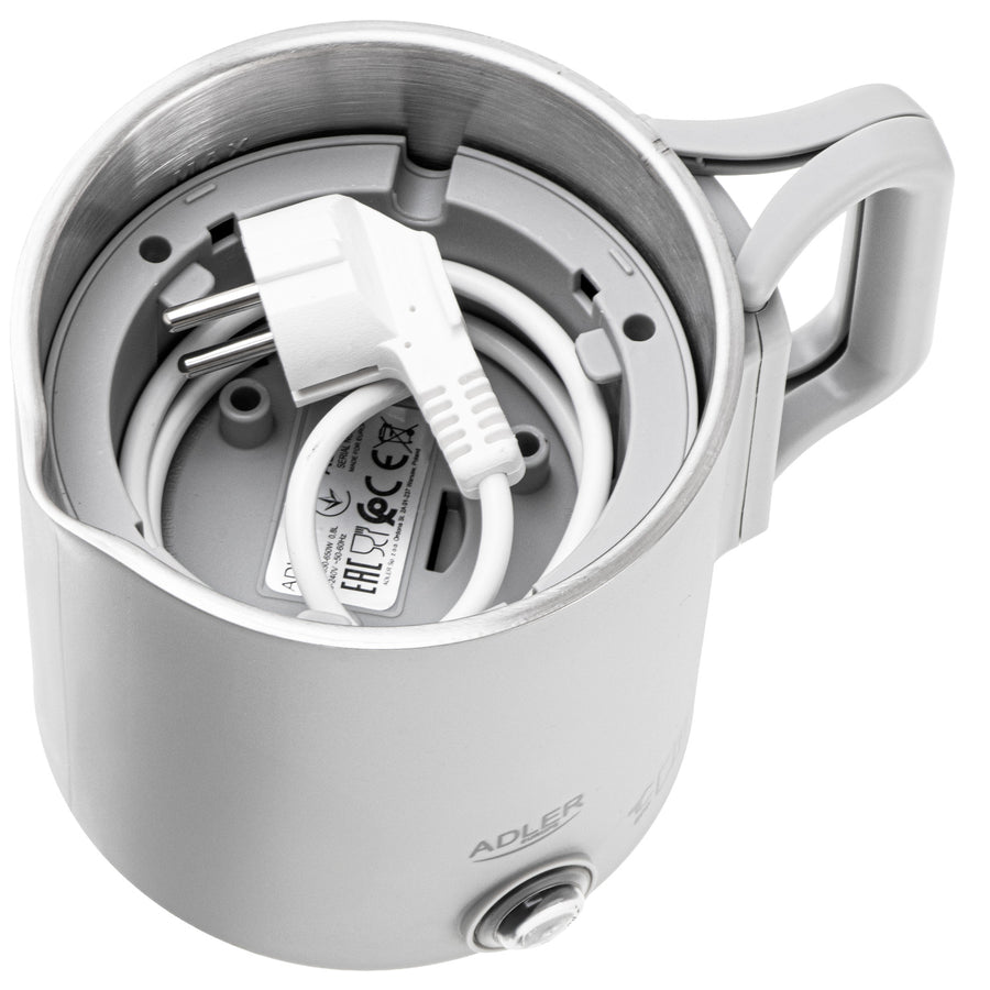 Adler electric kettle, travel kettle, double walls, capacity 0.8 l, max. power 650 W, gray, AD 1388
