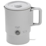 Adler electric kettle, travel kettle, double walls, capacity 0.8 l, max. power 650 W, gray, AD 1388