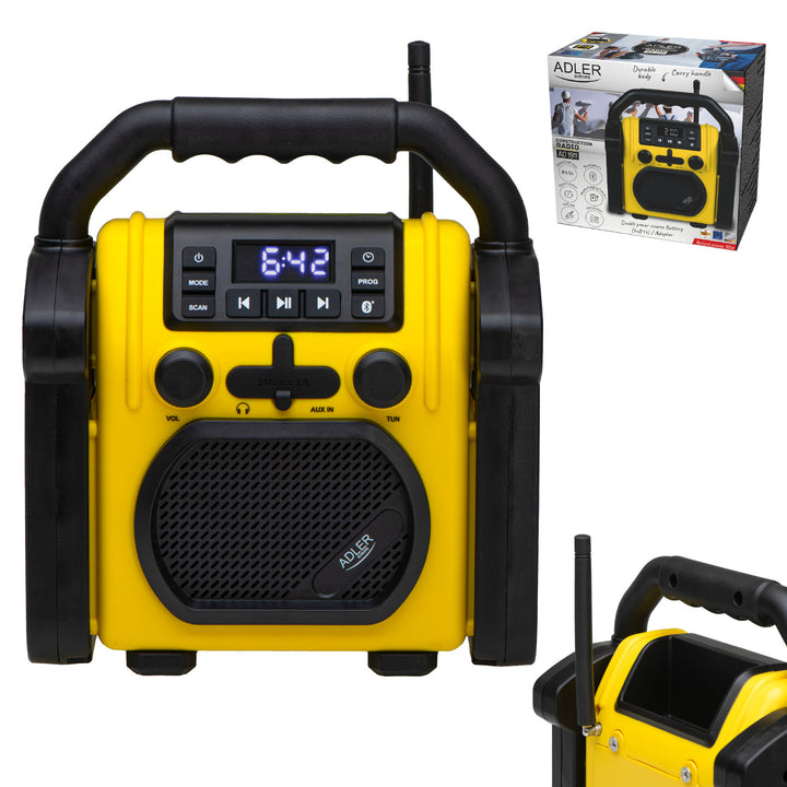 Adler construction radio, Bluetooth 5.1, IPX 54, 10 W power, AD 1911