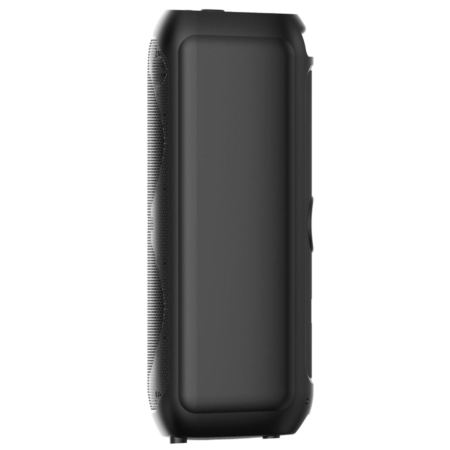 Large Bluetooth speaker, 120W RMS/1400W PMPO, two 8" speakers, equalizer, karaoke function, MP3/microSD cards, USB, AUX, BT 5.3+EDR, display, LED, built-in battery, remote control, MT3185