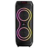 Large Bluetooth speaker, 120W RMS/1400W PMPO, two 8" speakers, equalizer, karaoke function, MP3/microSD cards, USB, AUX, BT 5.3+EDR, display, LED, built-in battery, remote control, MT3185
