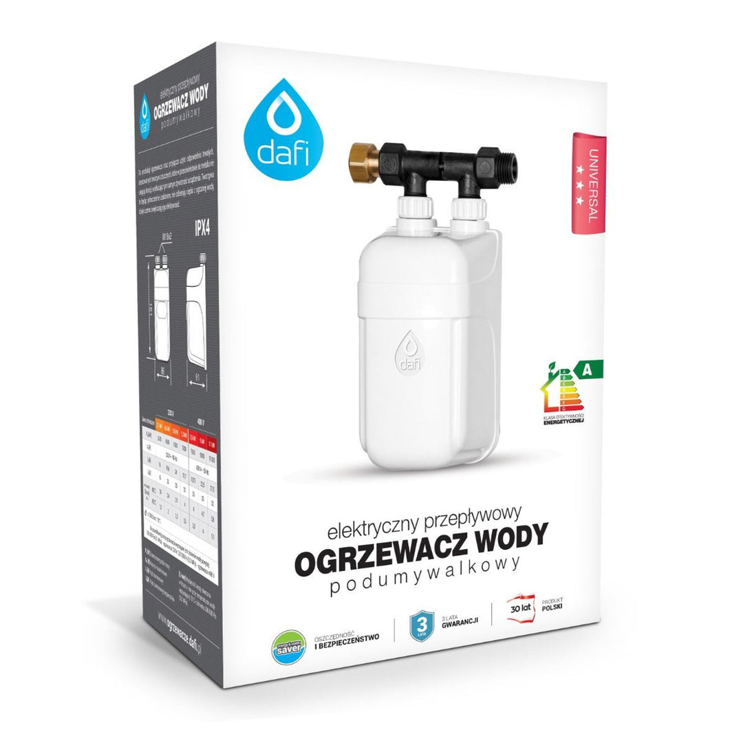 Dafi instantaneous water heater, under-sink model, with connection, 3.7 kW, 230 V