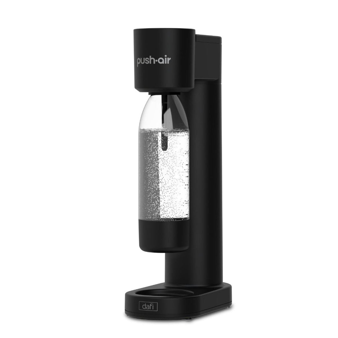 Dafi Push Air carbonator, black, includes 2 x 0.7L bottles and a CO2 cartridge