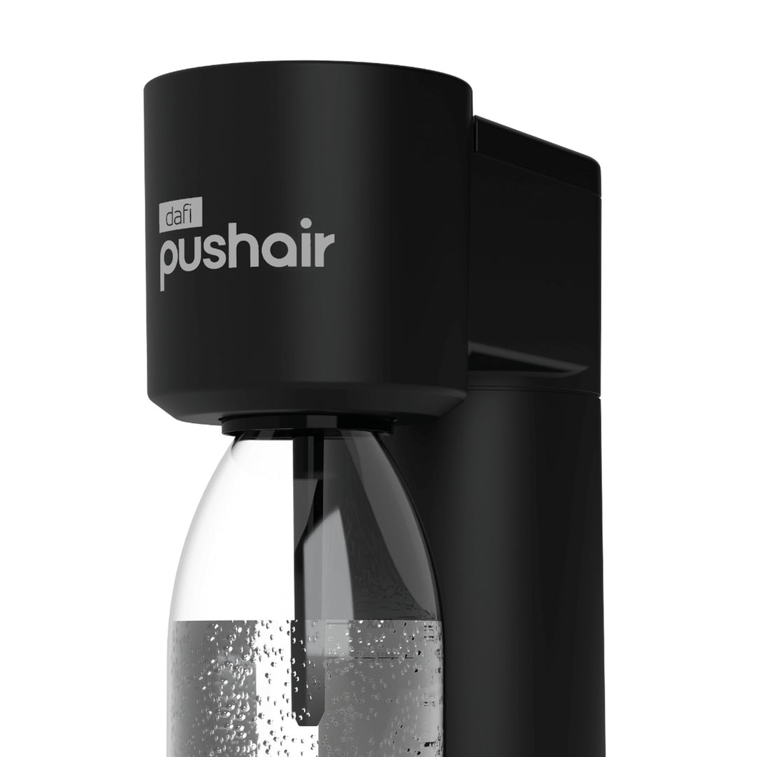 Dafi Push Air carbonator, black, includes 2 x 0.7L bottles and a CO2 cartridge