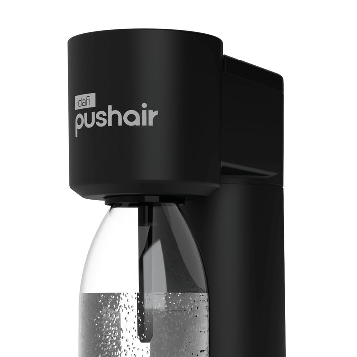 Dafi Push Air carbonator, black, includes 2 x 0.7L bottles and a CO2 cartridge