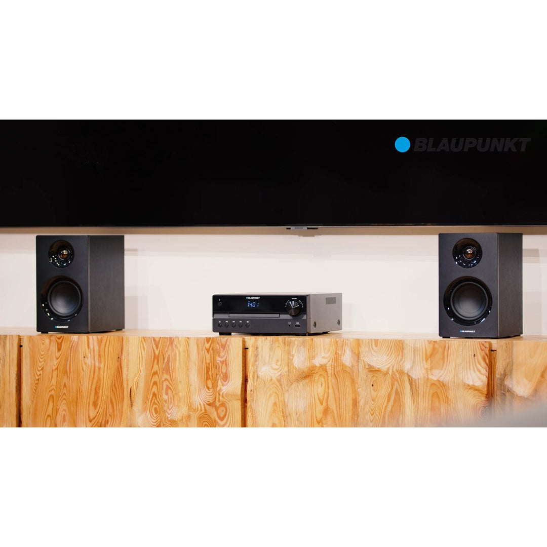 Blaupunkt Micro System, 240W Power, HDMI/CD/USB/FM/BT/PLL, parametric equalizer, LED display, clock and alarm function, black, MS55SUB