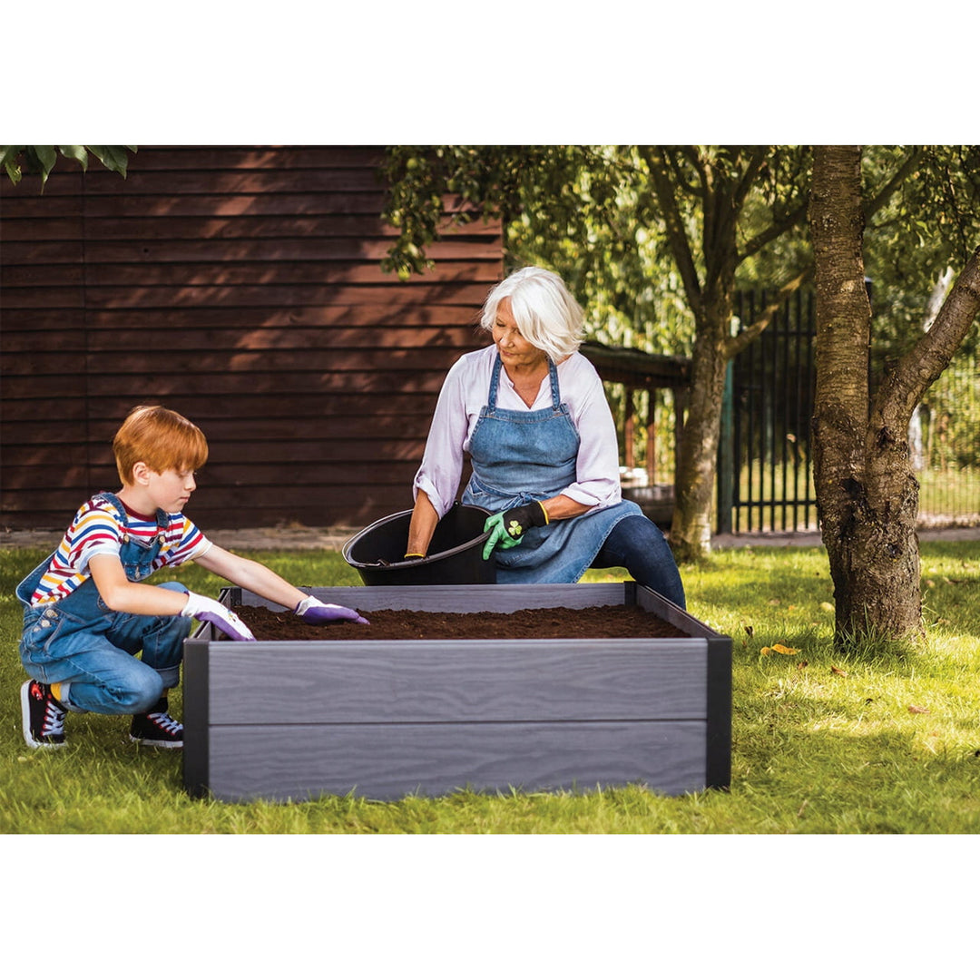 Keter Maple garden edging, plastic, gray, dimensions 106x106x32 cm, weather-resistant, 249298