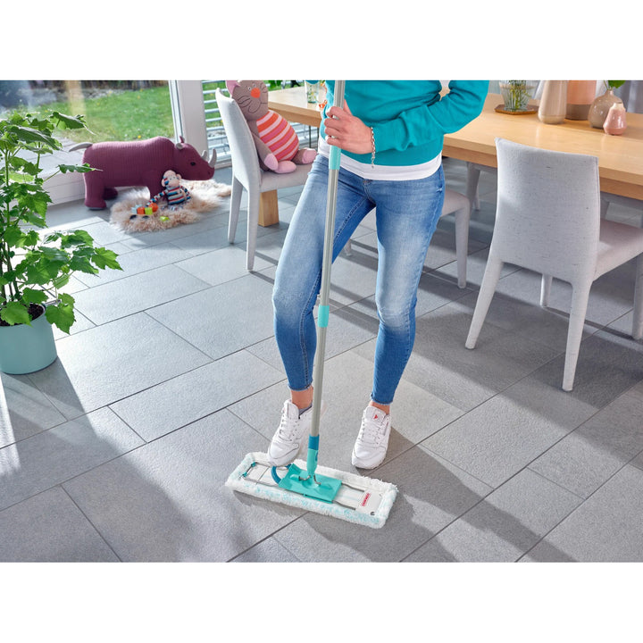 Leifheit Profi Set, mop and bucket on wheels, foot-operated wringer, easy to empty, 8L capacity, Micro Duo pad, 55096