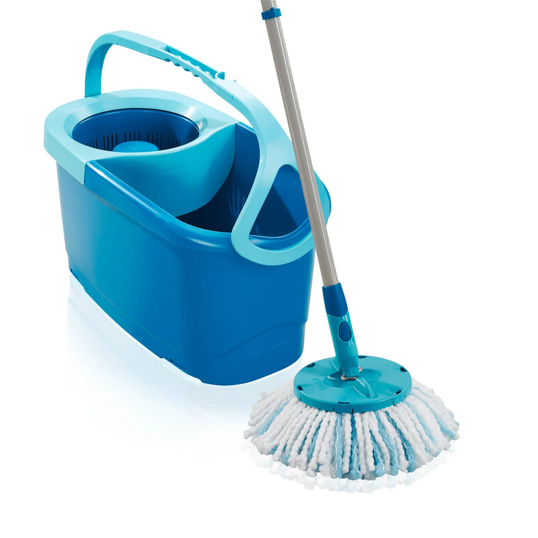 Leifheit Clean Twist Set, spin mop and bucket, adjustable handle length, 6L bucket capacity, Micro Duo pad, 52101
