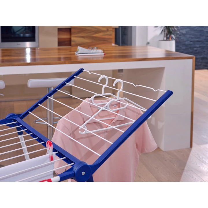 Leifheit Pegasus 200 Solid Comfort Drying Rack, 20 m line length, non-slip feet, weatherproof, 2 laundry clips, 81516