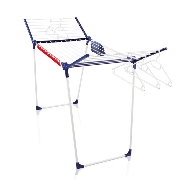 Leifheit Pegasus 200 Solid Comfort Drying Rack, 20 m line length, non-slip feet, weatherproof, 2 laundry clips, 81516