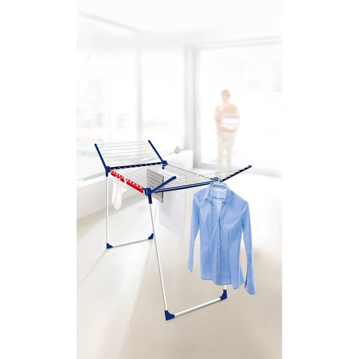 Leifheit Pegasus 200 Solid Drying Rack, 20 m line length, stable parallel legs, weatherproof, 2 laundry clips, 81520