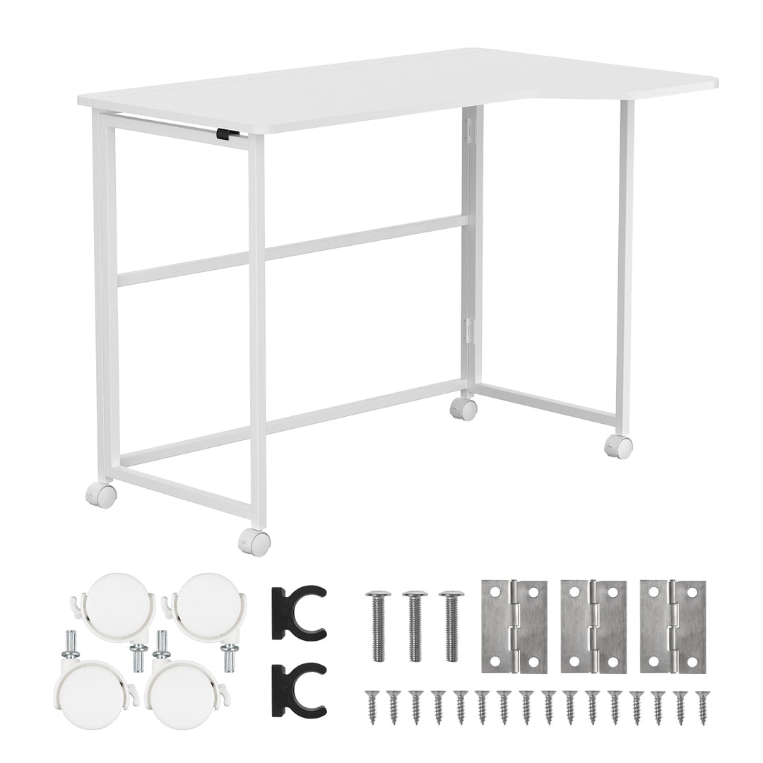 Maclean Folding Desk, White, Mobile, 100x65 cm, max. 50 kg, Corner, L-Shaped, MC-1250 L/W