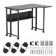 Maclean Folding Desk/Table, Black, Mobile, 100x73 cm, max. 50 kg, Angled, L-Shaped, MC-126 L/B