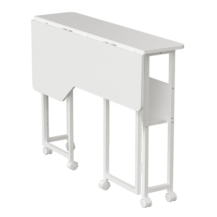 Maclean Folding Desk/Table, White, Mobile, 100x73 cm, max. 50 kg, Corner, L-Shaped, MC-126 L/W