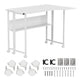 Maclean Folding Desk/Table, White, Mobile, 100x73 cm, max. 50 kg, Corner, L-Shaped, MC-126 L/W