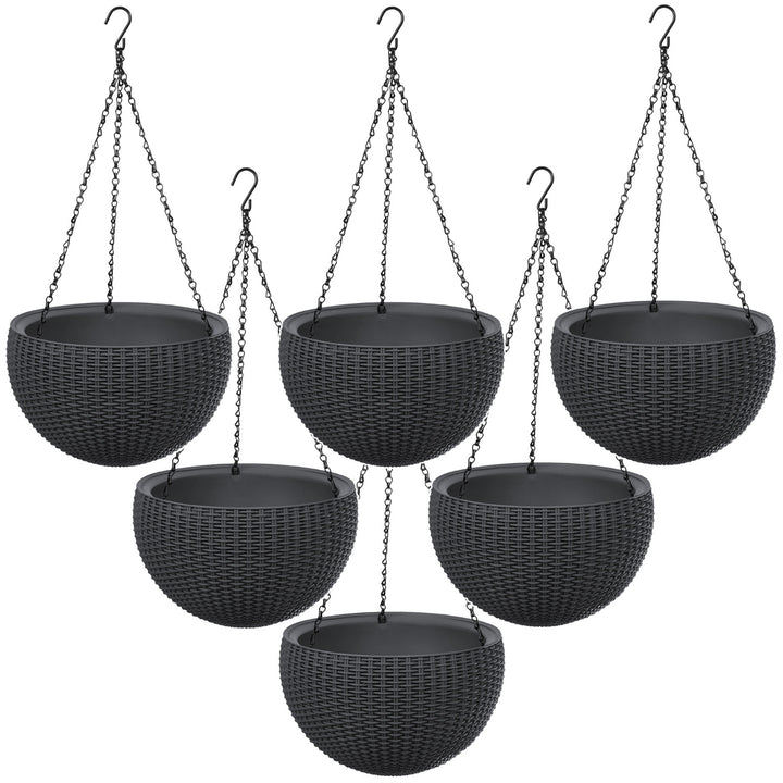 Keter Sphere Planter Hanging Pot, Anthracite, 6-pack