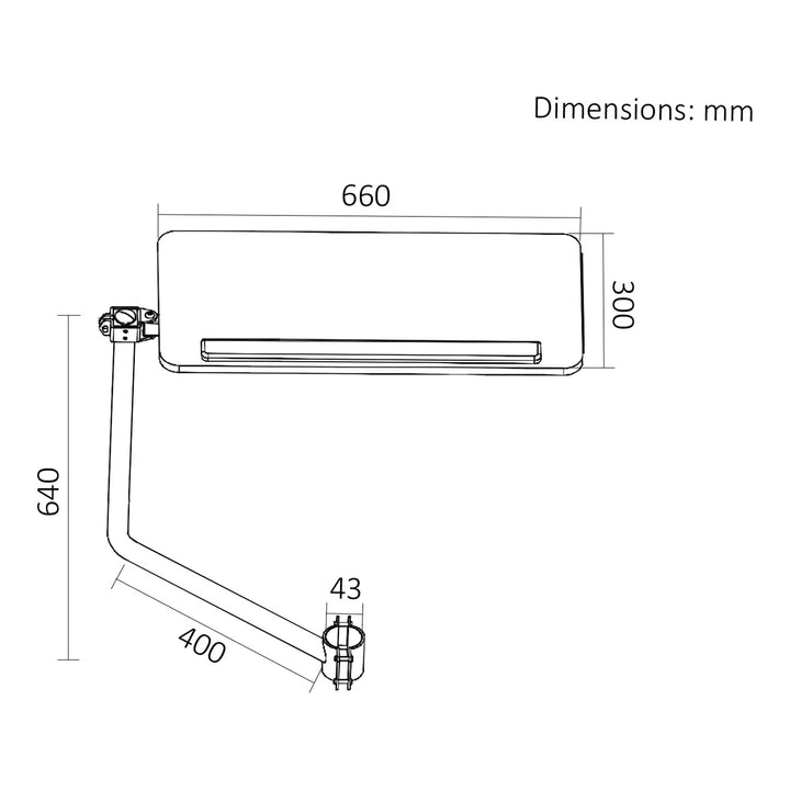 Maclean Keyboard Shelf/Tray, black, tray dimensions 66x30 cm, for mounting on an office chair, max. 5 kg, MC-139