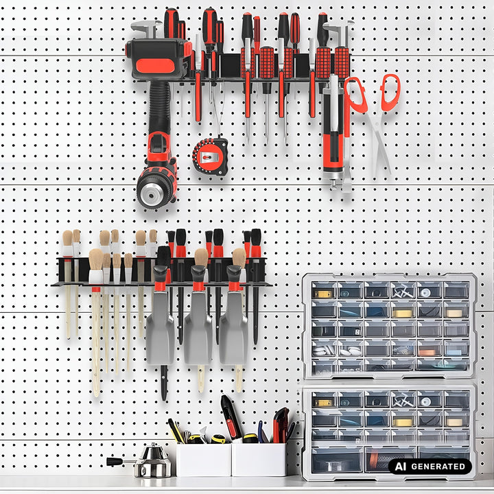 Maclean Wall-Mounted Organizer / Tool Shelf, black, dimensions 40x14.5x4.6 cm, max. 30 kg, MC-141