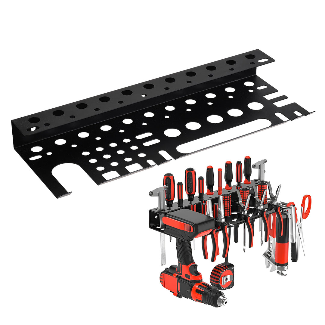 Maclean Wall-Mounted Organizer / Tool Shelf, black, dimensions 40x14.5x4.6 cm, max. 30 kg, MC-141