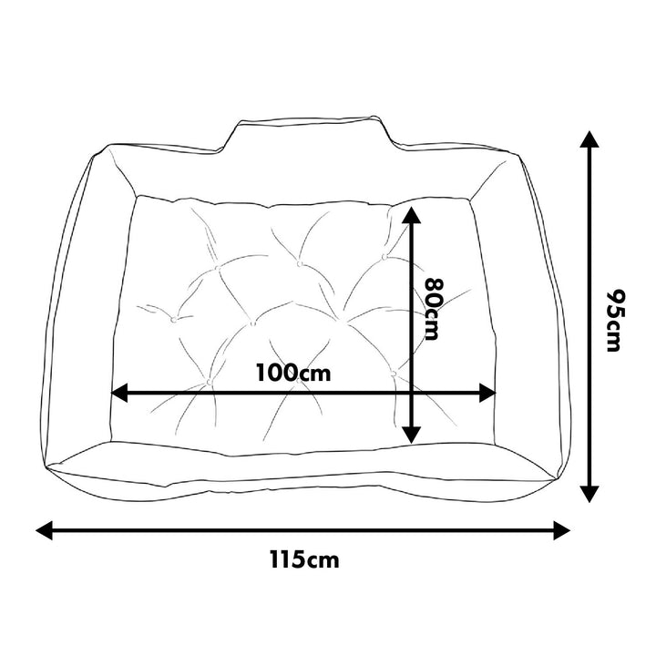 GreenBlue Pet Bed, green rectangular, external dimensions 115x95 cm, internal dimensions 100x80 cm GB240 GN