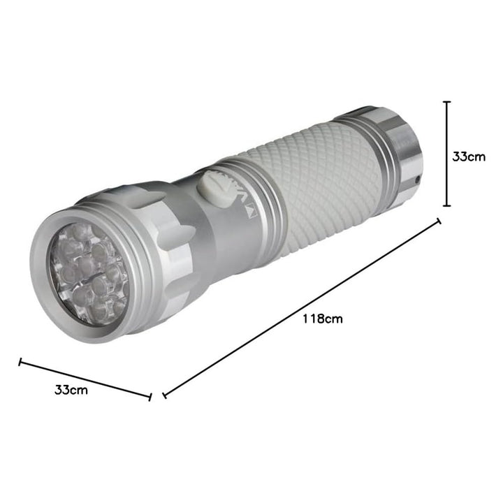 15638 Aluminum UV LED Flashlight, UV Wavelength 395–400 nm, Multi LED Technology + Varta Batteries Included